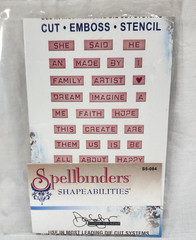 Spellbinders Shapabilities Girlie Grunge Labels Words Metal Die set of 34