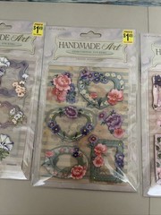 Hand Made Art Dimensional Stickers Frames & Flowers Lot Of 4 Packs