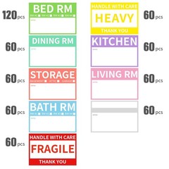2” x 3’’ Removable Home Moving Box Packing Labels for 1/2/3/4 Bedroom Rooms