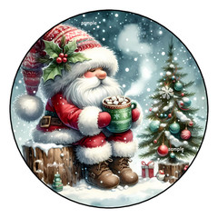 12 LARGE CHRISTMAS STICKERS ENVELOPE SEALS LABELS GIFT TAGS 2.5″ FAVORS SANTA