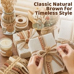9 Rolls Jute Ribbon Lace Set Burlap Craft Ribbon Rustic Wedding Gift Wrap Decor