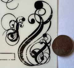 BLACK SWIRL LABELS Rub-On Transfers(4-1/4”x 8”)Tag •Word•Journaling•Card Making•