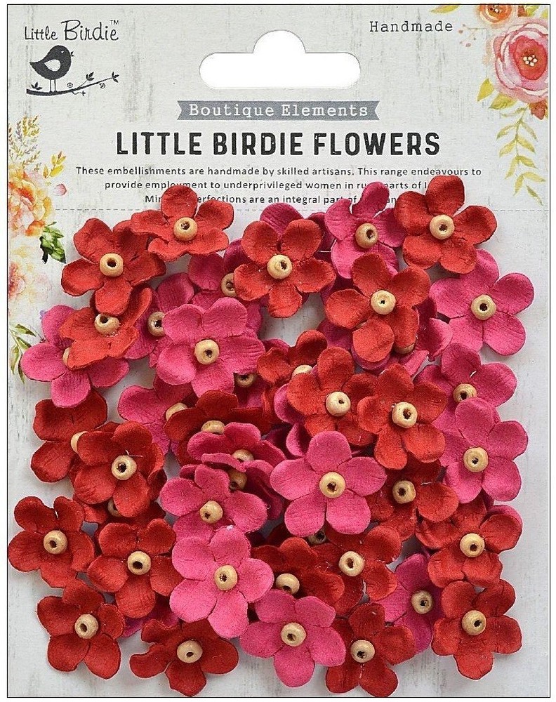 Beaded Bloom Paper Flowers, Candy Mix, 50/pk, stickers-Little Birdie CR69349