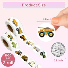 600 Pcs Car Trucks Roll Stickers for Kids Kindergarten Teacher School