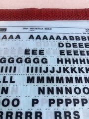 4 Letraset INSTANT LETTERING Transfer Letters 36pt HELVETICA BOLD NICE 7