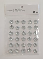 Clear Silver Flowers Bling Gems Scrapbooking Stickers By Recollections