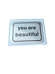 You Are Beautiful Sticker – Quantity 1 – Rectangle Mirrored Design Black Letters