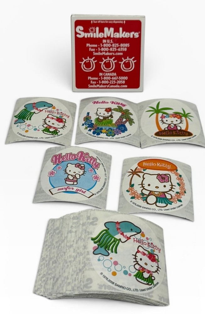 RARE Lot (75) 2008 Hello Kitty Sanrio Dentist Office Stickers SmileMakers New