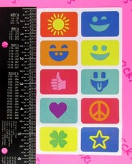 Peace Sign Sun Heart Star Clover Trophy Sticker Sheet