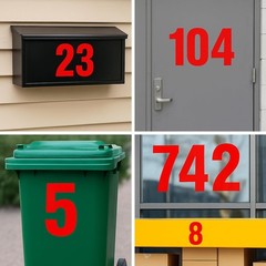 YTPZCL 4 Inch House Numbers Stickers Multicolor