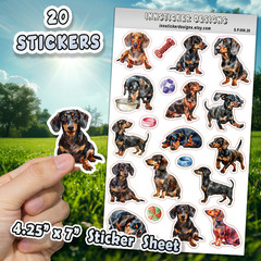 Dachshund Dog Stickers for Journals, Scrapbooks, Planners, Glossy, Matte