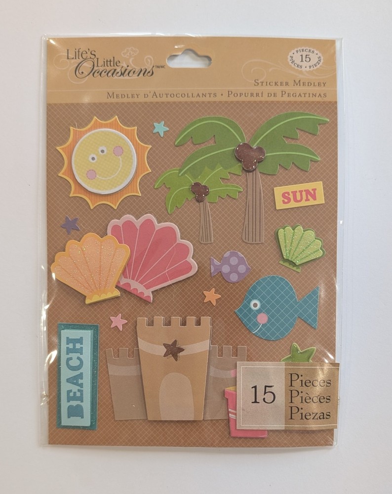 Beach & Seashells Summer Scrapbooking Stickers By Life’s Little Occasions RARE