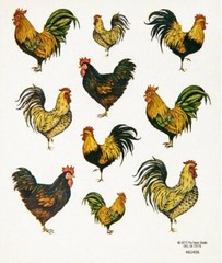 2 Sheets Rooster Farm Animals Barnyard Stickers Papercraft Planner Supply Craft