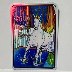Novelty Unicorn Foil Sticker Wild & Free Holographic Vintage Reproduction Decal