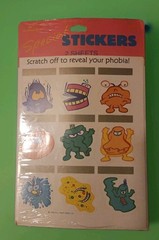 Vintage 1990 Hallmark «Special Stickers» Sheet-Scratch Off To Reveal Your Phobia