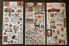 Carta Bella Chipboard Accents/Phrases Fall Theme (lot of 5)