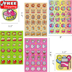 Scratch and Sniff Stickers, 1152 Pieces Fruits and Foods Snacks Smelly Stickers,