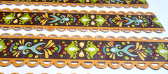 K&Company Boho Floral Cardstock Stickers 4pc Henna Mehndi Scallop Border Crafts