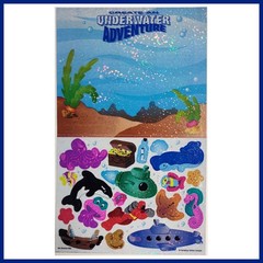 Vintage 1997 Sandylion ‘Create an Underwater Adventure’ Stickers Activity Sheet
