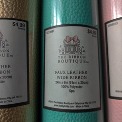 5 Faux Leather Wide Ribbon Rolls & 6 Felt Sheets 12″ x 9″ Pastel Colors Crafts