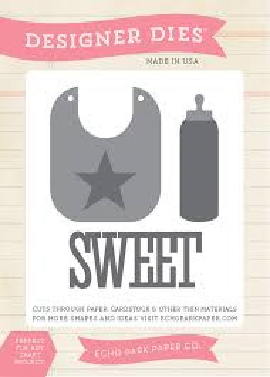 Echo Park Designer Dies BABY BIB N BOTTLE Steel Dies Scrapbooking