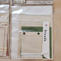 NEW Lot 4 Pkgs Kolette Fabric Tags Love Friendship Journeys Inspirational -B
