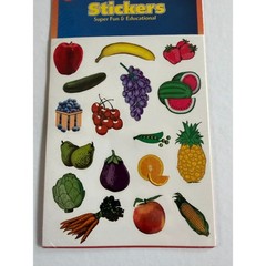 New Hygloss Fruits Vegies Stickers 3 sheets Educational Scrapbook