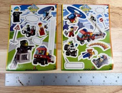 Vintage LEGO Diary Sticker Set of 2 Sheets City Police Firefighter Construction