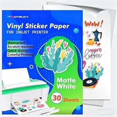 Versatile 30 Sheets Printable Vinyl Sticker Paper – Waterproof & Easy to Use