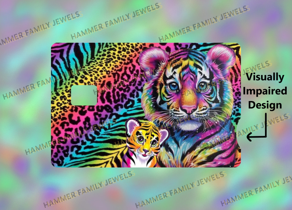 Lisa Frank Tiger Family Fan Art Card Decal *