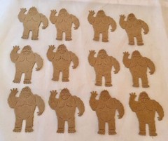 Bigfoot * Yeti * Sasquatch Die Cuts * Set of 18 * White or Kraft Cardstock