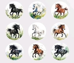 25 GALLOPING HORSE CUTE ENVELOPE SEALS LABELS STICKERS 1″ ROUND – FAST SHIP