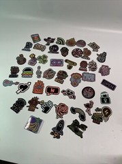 Neon light stickers lot of 40+ Music/rainbow/signs/rose/90s Pop Culture Q1