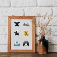 500 Pcs Police Stickers Roll Law Enforcement Themed