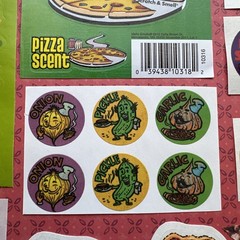 vintage 80s 90s + scratch & sniff PIZZA Stickers Sandylion Mark 1 Trend CTP Lot