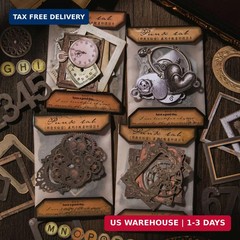 Vilikya 120pcs Steampunk Junk Journal Supplies, Small Vintage Scrapbook Material