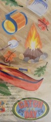 Sticko 26pcs Great Outdoors Camping Stickers Tent Canoe Fishing Scrapbook NEW