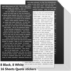 16 Sheets Quote Stickers for Scrapbooking Supplies, 812Pcs Phrases Words Sticker