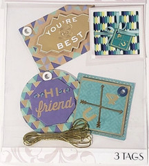 K&COMPANY Gift Crafting BLUE & GOLD TRIANGLE GIFT TAGS – 3 tags