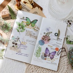 Nature Flower Tulip Plant PET Stickers Journal Label Scrapbook Decorative Crafts