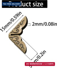 100Pcs 15Mm / 3/5″ Bronze Metal Book Corner Protectors, Vintage Photo Corner Pro