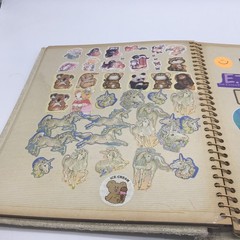 Vtg 80s Stickers Album Binder Smurfs Scratch Sniff Puffy Unicorns ET Cabbage Ptc