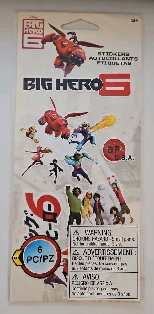 eksuccess BIG HERO 6 Disney stickers, NIP 6 pieces
