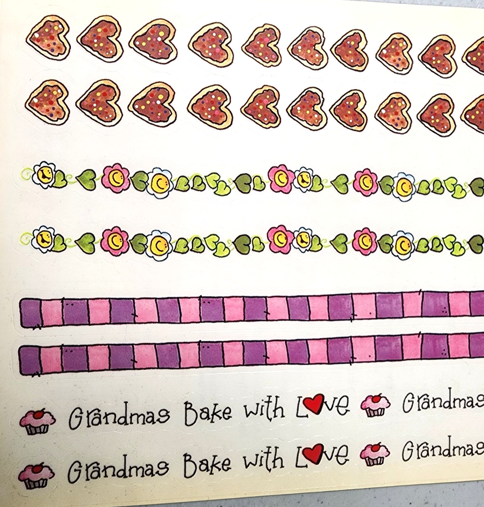 Sandylion Grandparent’s Baking Borders 1999 Vintage Scrapbooking Stickers NOS