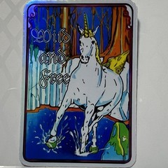 Novelty Unicorn Foil Sticker Wild & Free Holographic Vintage Reproduction Decal