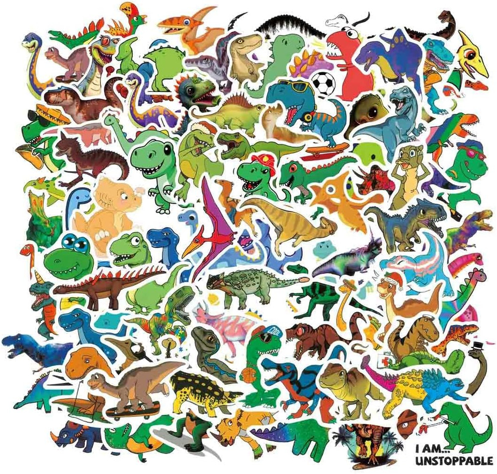 162Pcs Dinosaur Stickers, Cute Cartoon Vinyl for Scrapbook, Water Bottle, Tumble