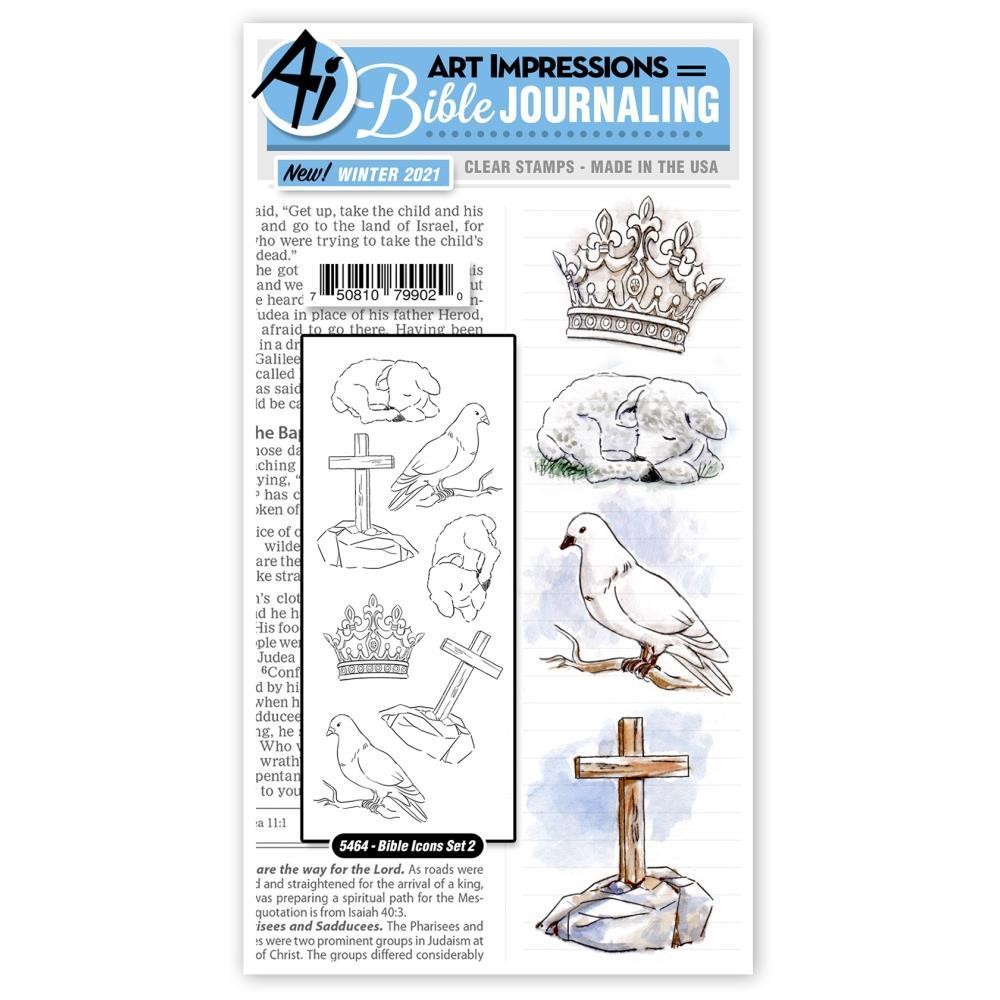 New Art Impressions clr rubber stamp set BIBLE Journal ICONS SET 2 free USA Ship