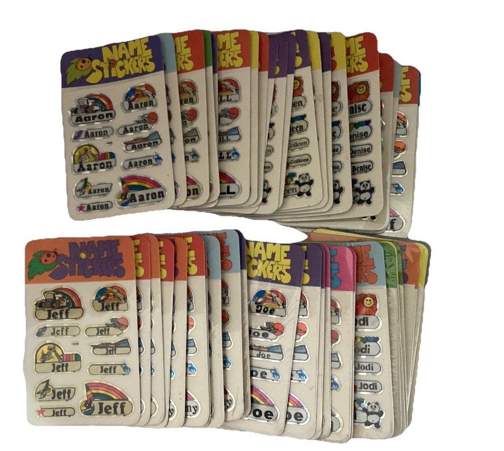 SEALED Vintage Retro Holographic Name Stickers Multi Names