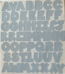 LARGE LIGHT ICE BLUE 1-1/4”Chunky Shadow Alphabet Stickers(114pc)Making Memories