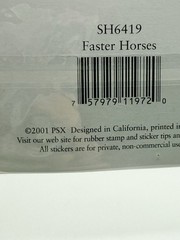 PSX Faster Horses Sticker Sheet 2001 RARE Horse Western Scrapbook NEW!